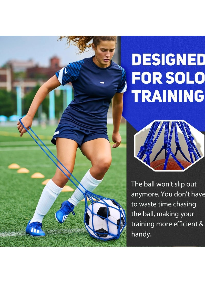 Oasisgalore - 2PCS Soccer Return Trainer Net Fits Ball Size 3, 4, 5, Adjustable Waist Belt Soccer Training Net - Image 1