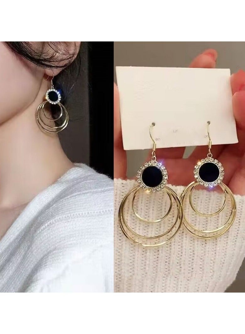 Gold Multi-Hoop Layered Earrings 
