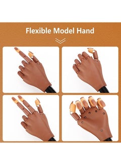 Arabest Nail Trainning Practice Hand, Nail Display Manicure Supply, Flexible Movable False Fake Hands for Nail Manicure-Best Manicure DIY Print Practice Tool  - Image 2