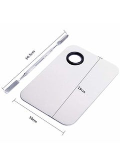 ISCRIO Professional Pro Stainless Steel Makeup Palette, Professional Cosmetic Mixing Makeup Palette Spatula Makeup Artist Tool, 1.0 Count  - Image 3