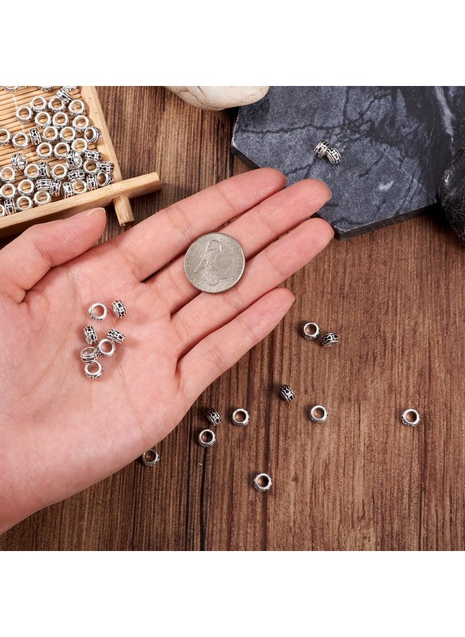 KISSITTY 100 Piece Tibetan Antique Silver European Large Hole Rondelle Spacer Beads 7Mm With 3.5Mm Hole For Diy Jewelry Craft Making  - Image 4