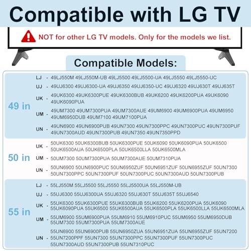 Maozhren حامل تلفاز 49" 50" 55" لأرجل تلفاز LG 55UJ6300 55UJ6540 55UK6200 55UK6300 55UK6500 55LJ550M 55UM7300 55UN6900 55LJ5550 50UK6500 49UK6300 MAM643660 MEZ64114730 أرجل بديلة لتلفاز LG مع براغي - Image 2