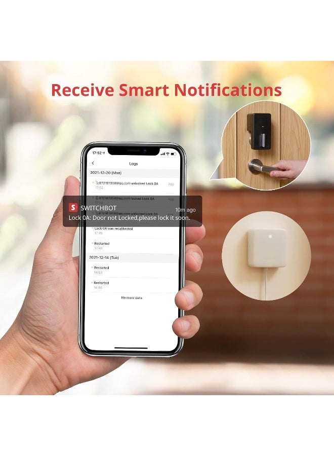 SwitchBot Smart Lock, Bluetooth Electronic Deadbolt, Keyless Entry Door Lock, Smart Lock for Front Door, Compatible with WiFi Bridge (Sold Separately), Keyless Lock Fits Your Existing Deadbolt - Image 5