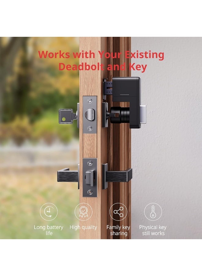SwitchBot Smart Lock, Bluetooth Electronic Deadbolt, Keyless Entry Door Lock, Smart Lock for Front Door, Compatible with WiFi Bridge (Sold Separately), Keyless Lock Fits Your Existing Deadbolt - Image 2