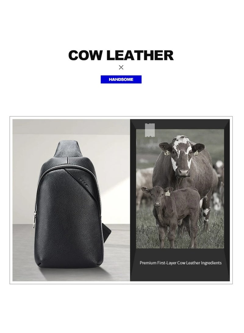 بوباي حقيبة كتف جانبية فاخرة للجنسين من بوباي مصنوعة من جلد البقر المقاوم للماء، مناسبة للسفر والمكتب والعمل غير الرسمي - Image 5