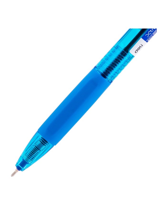 Deli Deli EQ21-BL Ball Point Pen 0.7mm Blue 12 pcs / box – Smooth Writing, Low Viscosity Ink, Comfortable TPR Soft Grip - Image 4