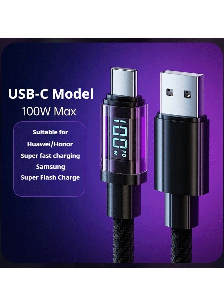 أضف هذا كابل شحن سريع للهواتف المحمولة على طراز السايبربانك بطول 1.2 متر وقوة 100 وات - Image 1