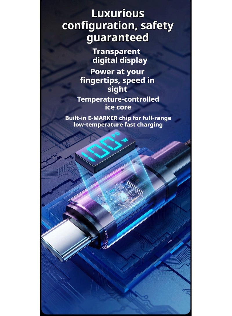 أضف هذا كابل شحن سريع للهواتف المحمولة على طراز السايبربانك بطول 1.2 متر وقوة 100 وات - Image 5