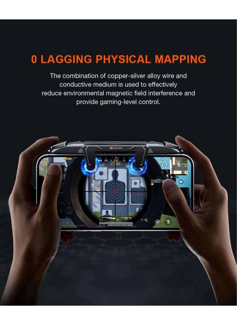 BIGBIG WON BIGBIG WON M3 Mechager Plus Integrated Clamping Trigger Mobile Game Controller for PUBG/Fornite/Call of Duty Integrated Mobile Triggers Aim Button Shooter Joystick for iPhone and Android Mobile Gaming Trigger  - Image 3
