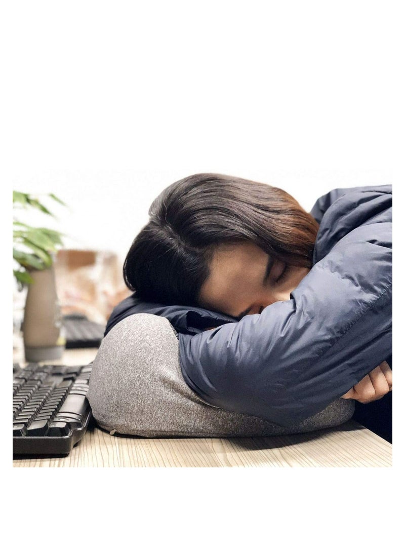 Donetella - Travel Pillow: 1-Piece Memory Foam Neck Pillow, Light Weight, Comfortable Suitable For Airplane Travel and Gifting With Ear Plugs, Eye Mask, And Luxury Mesh Bag Black/Grey - Image 1