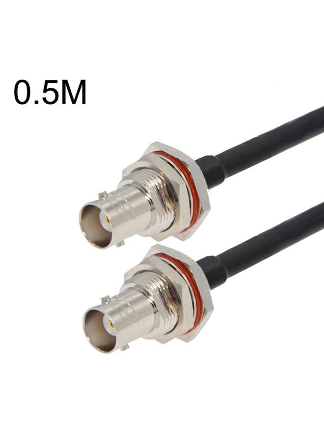 BURAQ BNC Female To BNC Female RG58 Coaxial Adapter Cable, Cable Length:0.5m  - Image 1