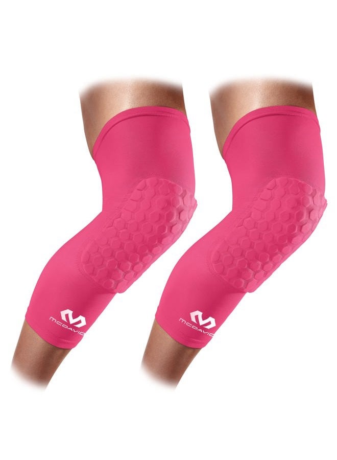 McDavid Knee Compression Sleeves: McDavid Hex Knee Pads Compression Leg Sleeve for Basketball, Volleyball, Weightlifting, and More - Pair of Sleeves Adult: LARGE - Image 1