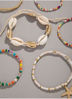 KHAJUL 12-Piece Bohemian Rice Grain Necklaces and Bracelets, Shells and Stars Set, Party Favors for Women  - Image 5