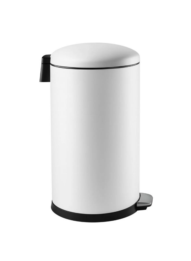 Primanova Stainless steel pedal waste bin with dome soft close lid & removable inner bucket anti slip odor control  31.5×41.6×56 cm  30 liter white - Image 1