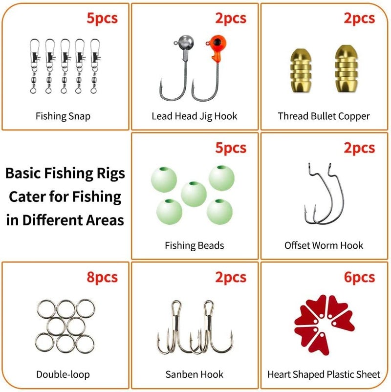 Luckam Fishing Lures Kit for Freshwater Bait Tackle Kit for Bass Trout Salmon Fishing Accessories Tackle Box Including Spoon Lures Soft Plastic Worms Crankbait Jigs Fishing Hooks - Image 5