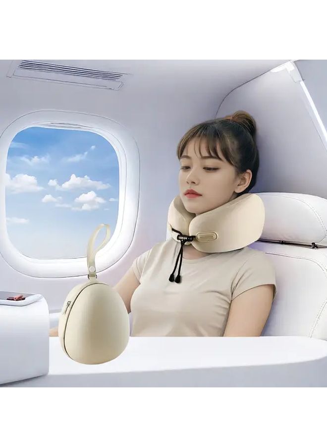 Grey U Shaped Neck Pillow Case Travel Storage EVA Organizer Airplane Car Office Comfort - Image 2