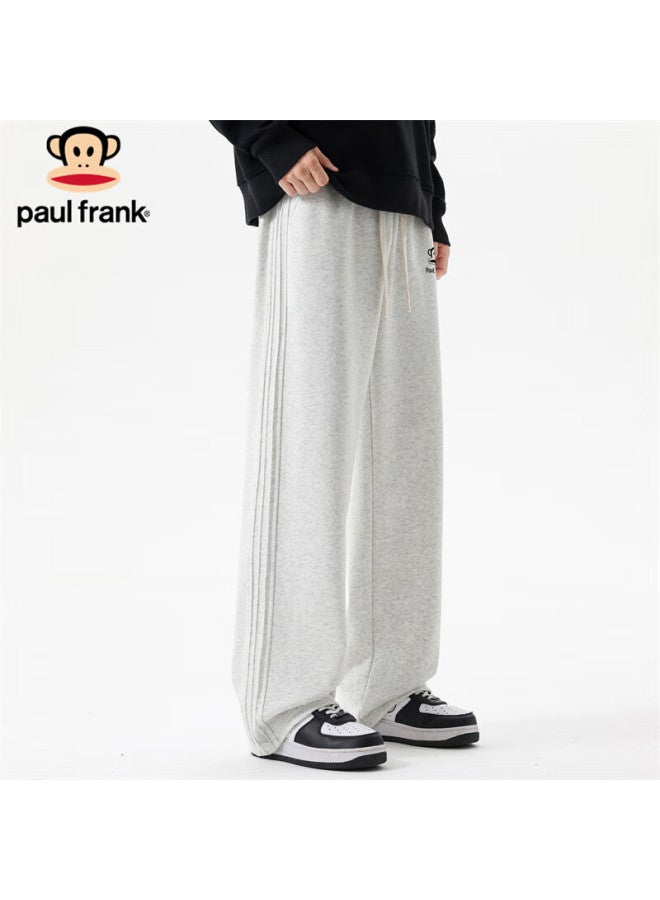 Paul Frank Heavyweight Sweatpants Men Winter Thick Warm Casual Loose Wide-leg Pants Light Gray 3XL - Image 4