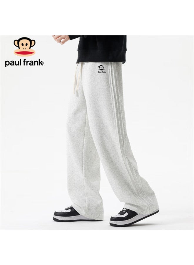 Paul Frank Heavyweight Sweatpants Men Winter Thick Warm Casual Loose Wide-leg Pants Light Gray 3XL - Image 3