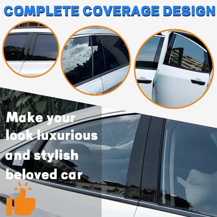 TOTITOM Side Door Window Cover Trim, 6 Pcs Exterior Door Window Pillar Posts Trim Stickers for Compatible with Honda Civic Sedan 10th Gen 2016 2017 2018 2019 2020 2021 Accessories (Glossy Black) - Image 5