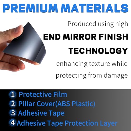 TOTITOM Side Door Window Cover Trim, 6 Pcs Exterior Door Window Pillar Posts Trim Stickers for Compatible with Honda Civic Sedan 10th Gen 2016 2017 2018 2019 2020 2021 Accessories (Glossy Black) - Image 3