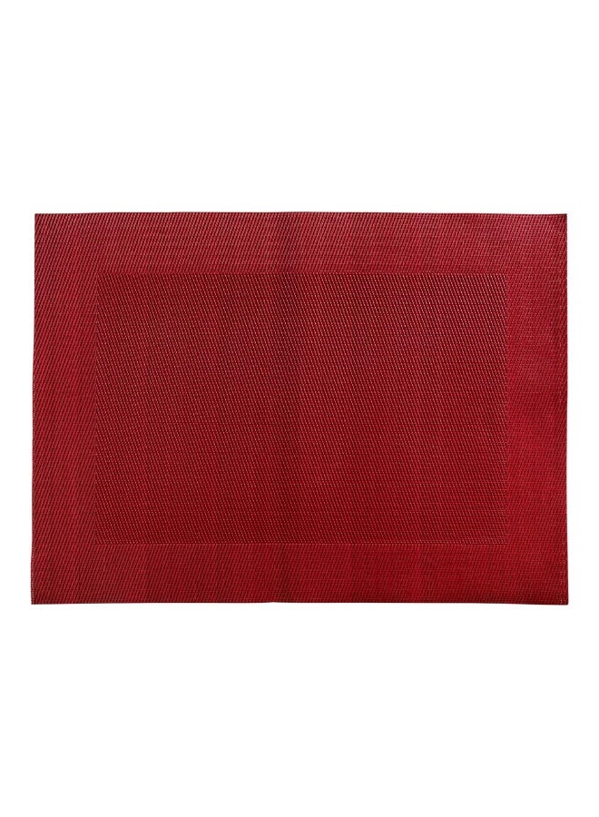 Restaurantware حصائر طاولة فينيل جنيف 16 بوصة × 12 بوصة، 6 حصائر طعام مقاومة للحرارة - مقاومة للبقع، قابلة للغسل، حصائر مطبخ فينيل حمراء، منسوجة، للحفلات وطاولات الطعام - Image 1