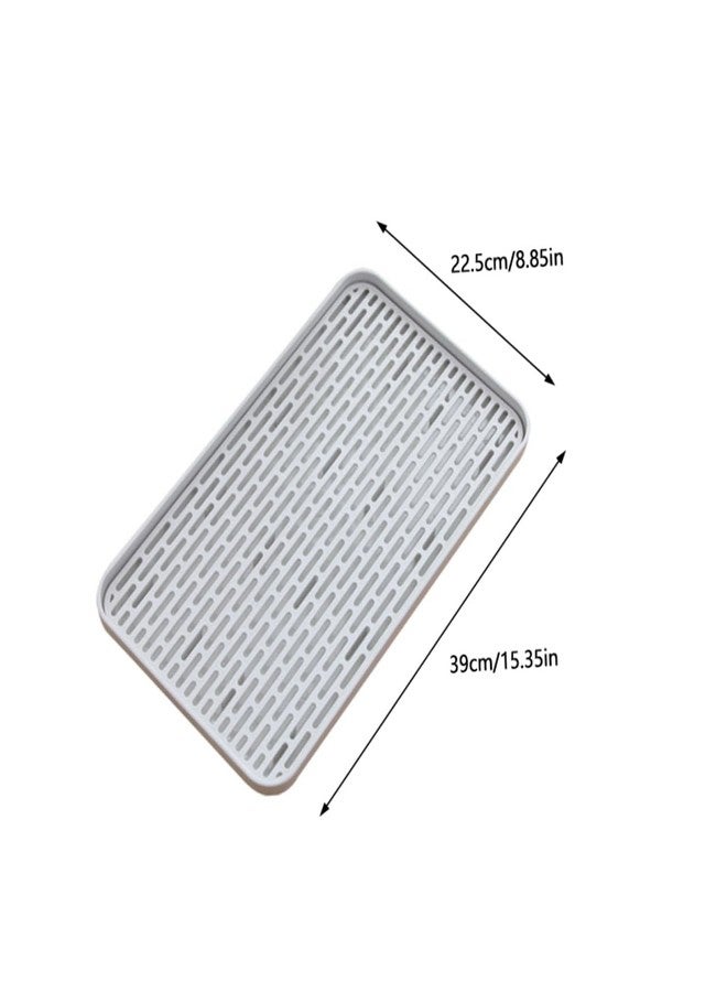 Alasum Double Layer Plastic Drain Tray with Detachable Board for Kitchen Counter Dish Drainer and Bottle Drying Rack with Efficient Water Drainage and Fruit Tray Function - Image 2