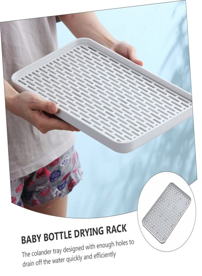 Alasum Double Layer Plastic Drain Tray with Detachable Board for Kitchen Counter Dish Drainer and Bottle Drying Rack with Efficient Water Drainage and Fruit Tray Function - Image 3