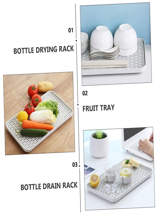 Alasum Double Layer Plastic Drain Tray with Detachable Board for Kitchen Counter Dish Drainer and Bottle Drying Rack with Efficient Water Drainage and Fruit Tray Function - Image 5