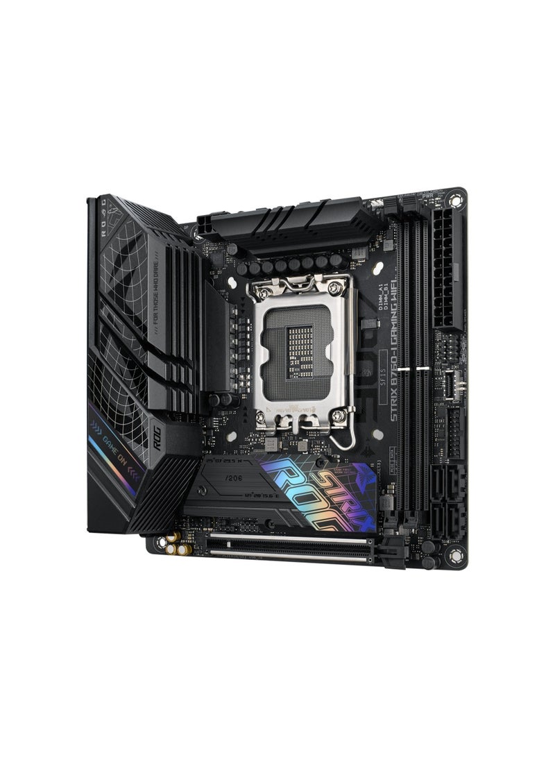 ASUS ROG Strix B760‑I Gaming WiFi Mini‑ITX Motherboard – LGA1700, DDR5 7600MHz OC, PCIe 5.0, 2× M.2 NVMe, 4× SATA, Wi‑Fi 6E, 2.5Gb LAN, HDMI 2.1/DP, AI Networking & Noise Cancel | 90MB1D90-M1EAY0 - Image 2