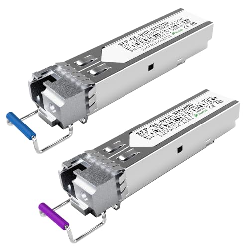 GESD 1.25G BiDi SFP Fiber Transceiver Module Pair, 1000BASE-BX-D, Single-Mode Simplex LC, Tx/Rx 1490nm/1310nm, DDM, SMF, Compatible with Cisco, Ubiquiti/Unifi, Mikrotik, TP-Link, HPE and More, up to 20km - Image 1