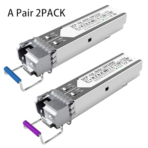 GESD 1.25G BiDi SFP Fiber Transceiver Module Pair, 1000BASE-BX-D, Single-Mode Simplex LC, Tx/Rx 1490nm/1310nm, DDM, SMF, Compatible with Cisco, Ubiquiti/Unifi, Mikrotik, TP-Link, HPE and More, up to 20km - Image 2