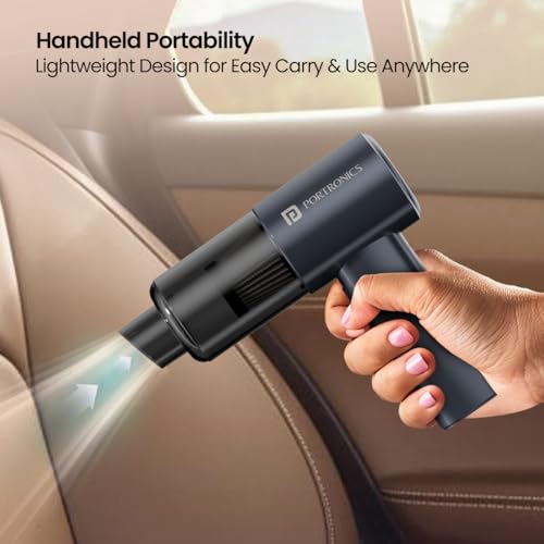Portronics Mopcop Pro 2-in-1 Vacuum Cleaner & Air Blower, 10000Pa Powerful Suction, Handheld Cordless Design, Rechargeable Battery, Brushless DC Motor, Low Noise, for Car, Home, Appliances Cleaning - Image 2