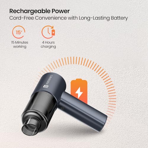 Portronics Mopcop Pro 2-in-1 Vacuum Cleaner & Air Blower, 10000Pa Powerful Suction, Handheld Cordless Design, Rechargeable Battery, Brushless DC Motor, Low Noise, for Car, Home, Appliances Cleaning - Image 3