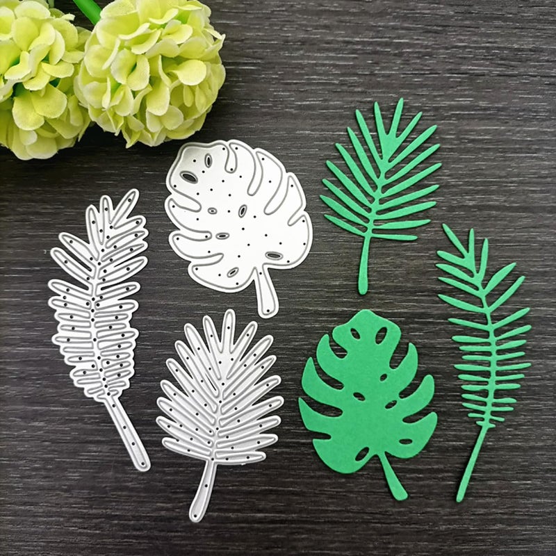Metal Leaves Cutting DiesFlowers Plant Die Cuts Embossing Stencils Template Mould for Card Scrapbooking and DIY Craft Album Paper Card Decor