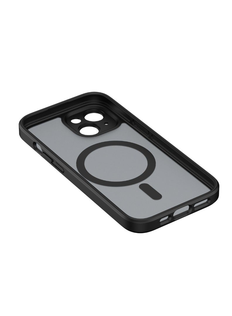Huntkey iPhone 15 Plus Magsafe Case Clear【Stronger N52 Magnets】 【Airbag Protection】iPhone 15 Cover Anti-Scratch, Strong Magnetic Cover for iPhone 15 Plus 6.69 Inches Clear Inclusive lens (Black)