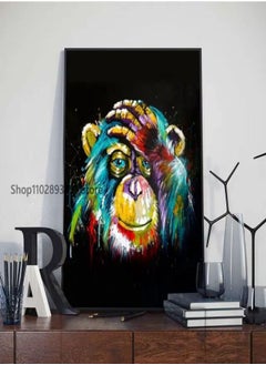 (Assembly frame) Colorful Monkey Poster Print on Paper, Art  Decoration, Home, Bedroom, Bar, Cafe, 1Pc