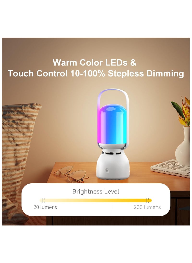 LED Camping Light with Bluetooth Speaker, 7 Lighting Modes, Type-C Fast Charging, 5.4 BT Version