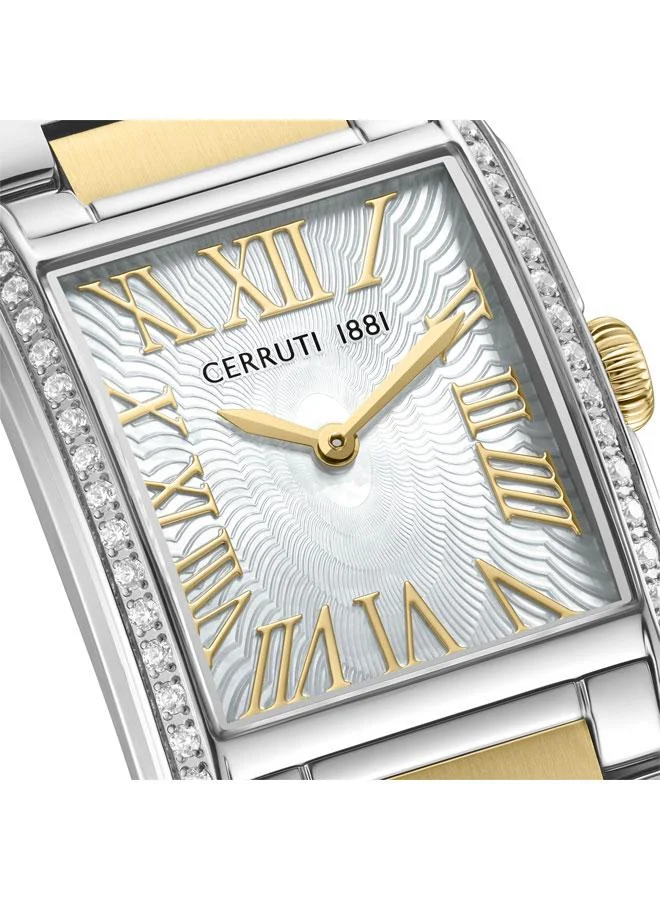 شيروتي 1881 Women's Rendena 24.5mm White Mother-of-pearl Dial Quartz Analog Watch For Women
