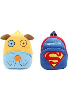 Blue Tree blue tree Kids School Bag Soft Plush Backpack Cartoon Bags Mini Travel Bag for for Girls Boys Toddler Baby Cute Dog & Superman  - Image 1
