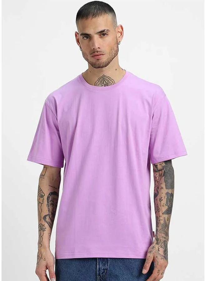 فيردو تيشيرت فيردو قطن نقي مقاس كبير نصف كم للرجال لون ليلاك