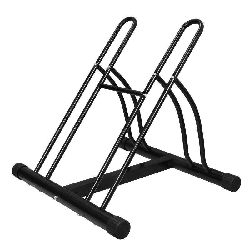 F2C 2Bike Rack Bicycle Floor Stand Two Bike Parking Garage Storage Rack for Indoor and Outdoor