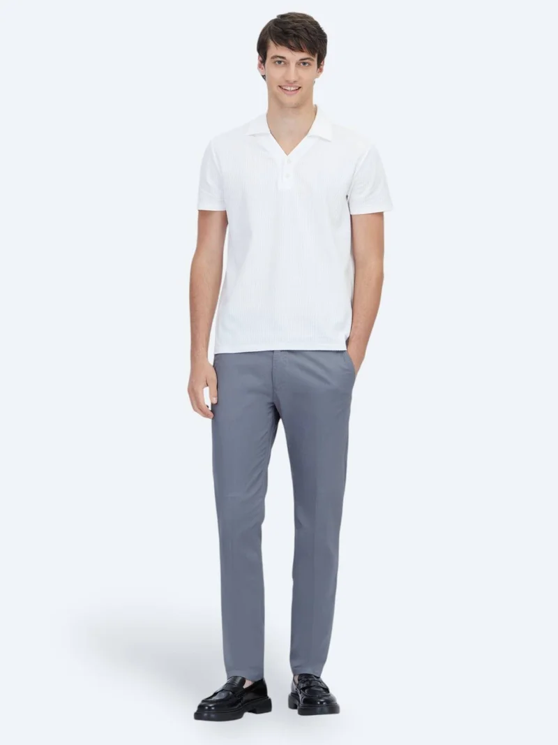 Kip White Polo Neck 100% Cotton T-Shirt