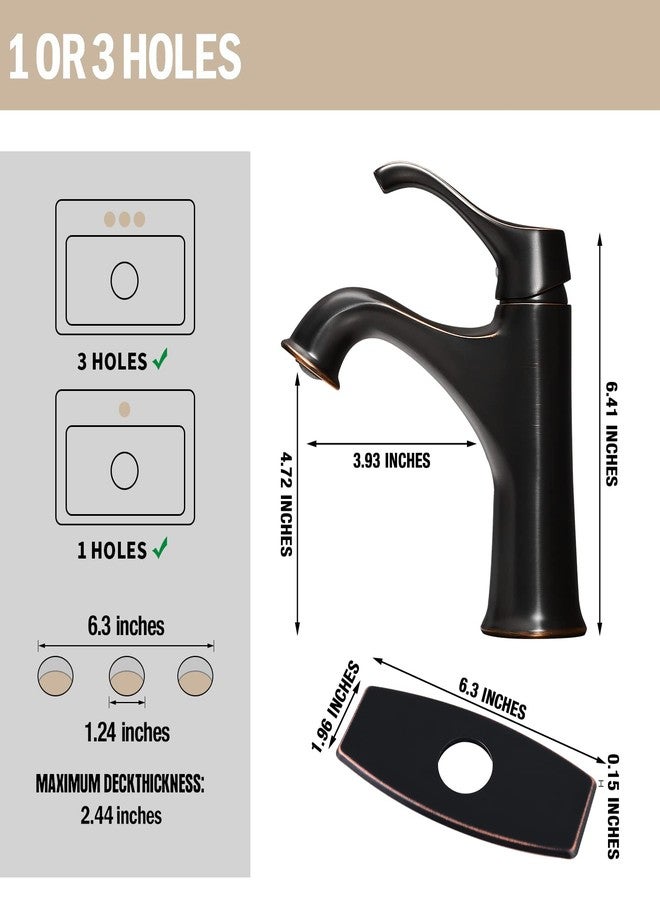 دي جي اس صنبور حوض الحمام DJS مع مجموعة سدادة تصريف منبثقة وخرطوم إمداد المياه وصنبور مزرعة وصنبور مرحاض ومغسلة بمقبض واحد وفتحة واحدة من البرونز المصقول بالزيت - Image 3