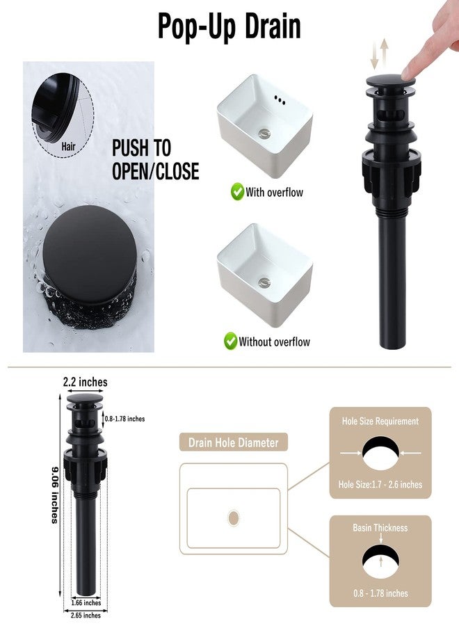 دي جي اس صنبور حوض الحمام DJS مع مجموعة سدادة تصريف منبثقة وخرطوم إمداد المياه وصنبور مزرعة وصنبور مرحاض ومغسلة بمقبض واحد وفتحة واحدة من البرونز المصقول بالزيت - Image 5