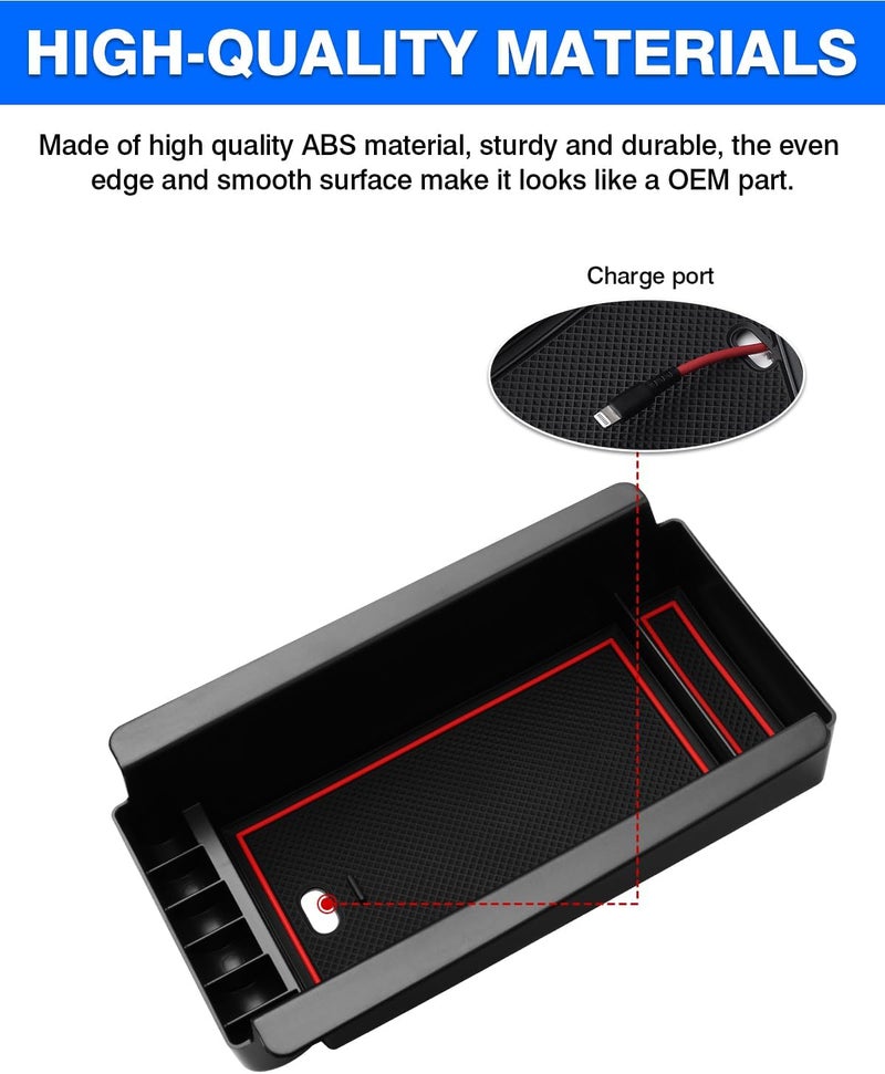 Autorder Center Console Organizer for 2023-2026 Toyota Prius Accessories Armrest Storage Box Secondary Insert Tray with 2 Color Mats - Image 5