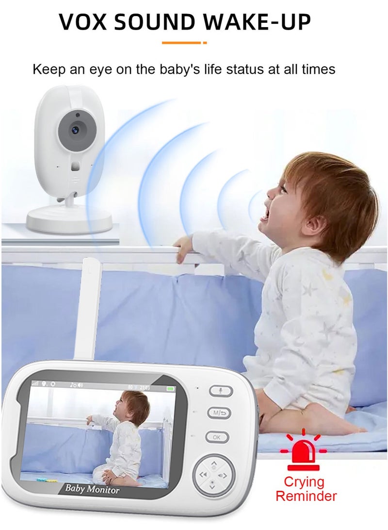 3.5 Inch LCD Display Baby Wireless Video Monitor With Night Vision, Room Temperature Monitoring  - Image 2