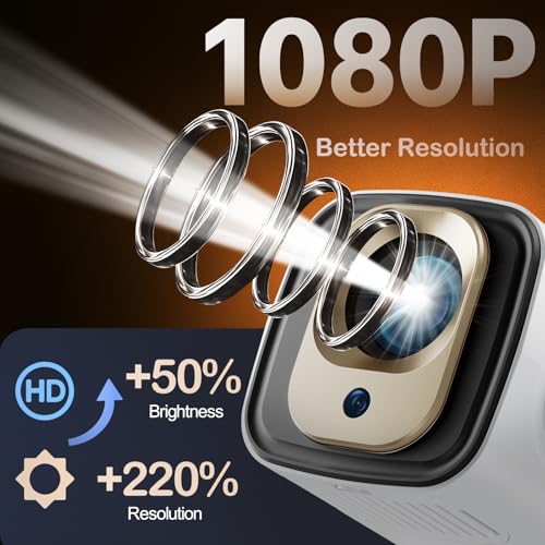 WOOPKER Upgraded HY260 Pro Mini Projector with WiFi and Bluetooth 5.4, Auto Focus/Keystone,Native 1080P Support for 4K,Air Mouse Remote,Android 11,Built in Apps,35"-150" Screen Video Projector - Image 3