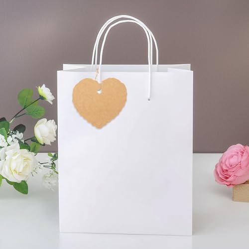 G2PLUS Kraft Paper Gift Tags with String, 100PCS Heart Gift Tags, Brown Blank Hang Tag, Valentines Heart Shaped Name Label Tag for Present Wrapping, Valentine, Wedding Party Favors - Image 5