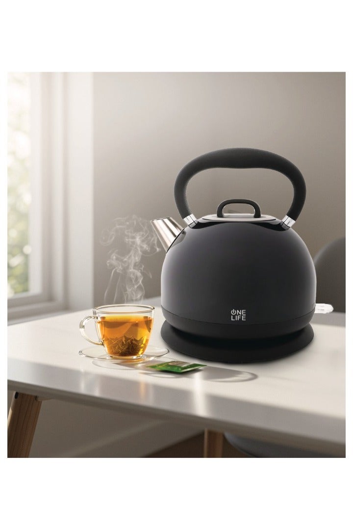 One Life Kettle Stainless Steel Classic-EK51BK 1,7L-1850-2200W- Black - Image 2