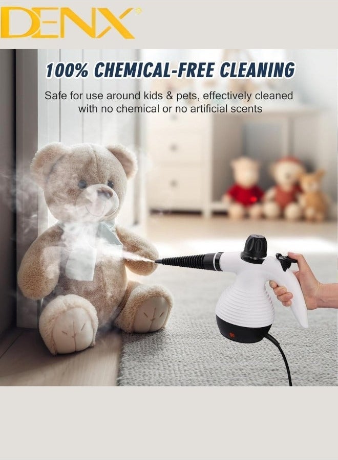 Denx High Pressure Steam Cleaner, Portable Mini Steam Cleaner for Home Kitchen Multifunction High Temperature Pressure with 9pcs Accessories for Kitchen Sofa Bathroom Car Window | 1200W | 350ml | DX2596 - Image 5